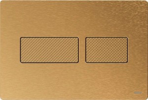 Przycisk do WC TECEsolid metalowy mosiądz szczotkowany o strukturze diamentowej