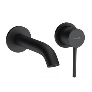 Bateria umywalkowa ścienna KLUDI BOZZ 1-uchwytowa 2-otworowa do elementu podtynkowego 38243 czarna mat 