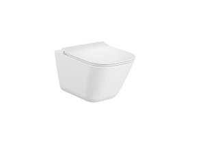 AP Square zestaw WC ceramiczny podwieszany 35 x 54 x 40 cm biały w komplecie: miska Rimless (A34647L000) i deska wolnoopadająca ultraslim (A801472003)
