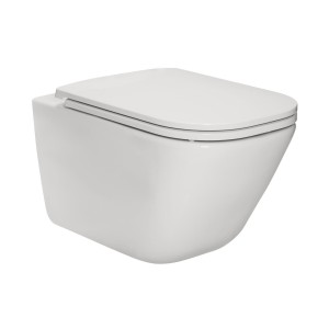 GAP zestaw WC ceramiczny podwieszany 34.7 x 54 x 37 cm biały w komplecie: miska Rimless + deska wolnoopadająca slim