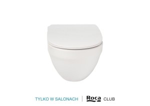 HEBE zestaw WC ceramiczny podwieszany 36 x 52 x 44 cm biały w komplecie: miska Rimless + deska wolnoopadająca slim