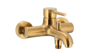 Bateria wannowa ścienna MOZA BRUSHED GOLD 